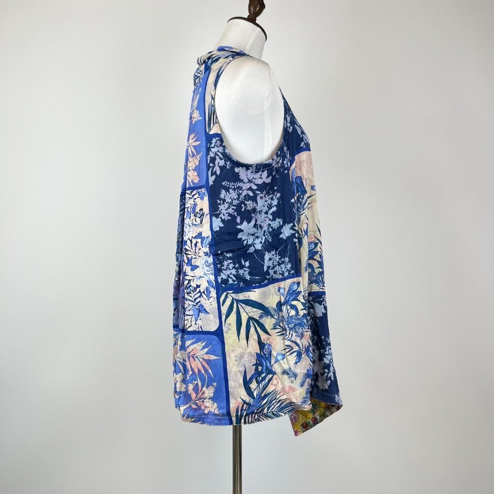 NWOT Johnny Was Anya Vest Floral Blue Open Front Hobo Chic Kimono Size S - Picture 9 of 14